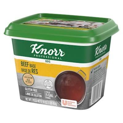 Knorr® Professional 095 Low Sodium Beef Base 12 x 1 lb - 